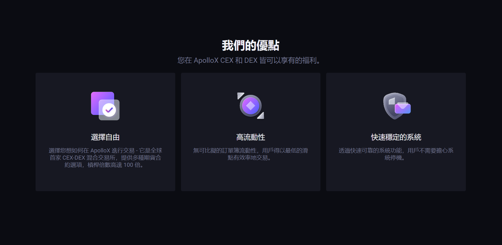 ApolloX 加密貨幣衍生品交易所的優勢 ApolloX 加密貨幣衍生品交易所的優勢