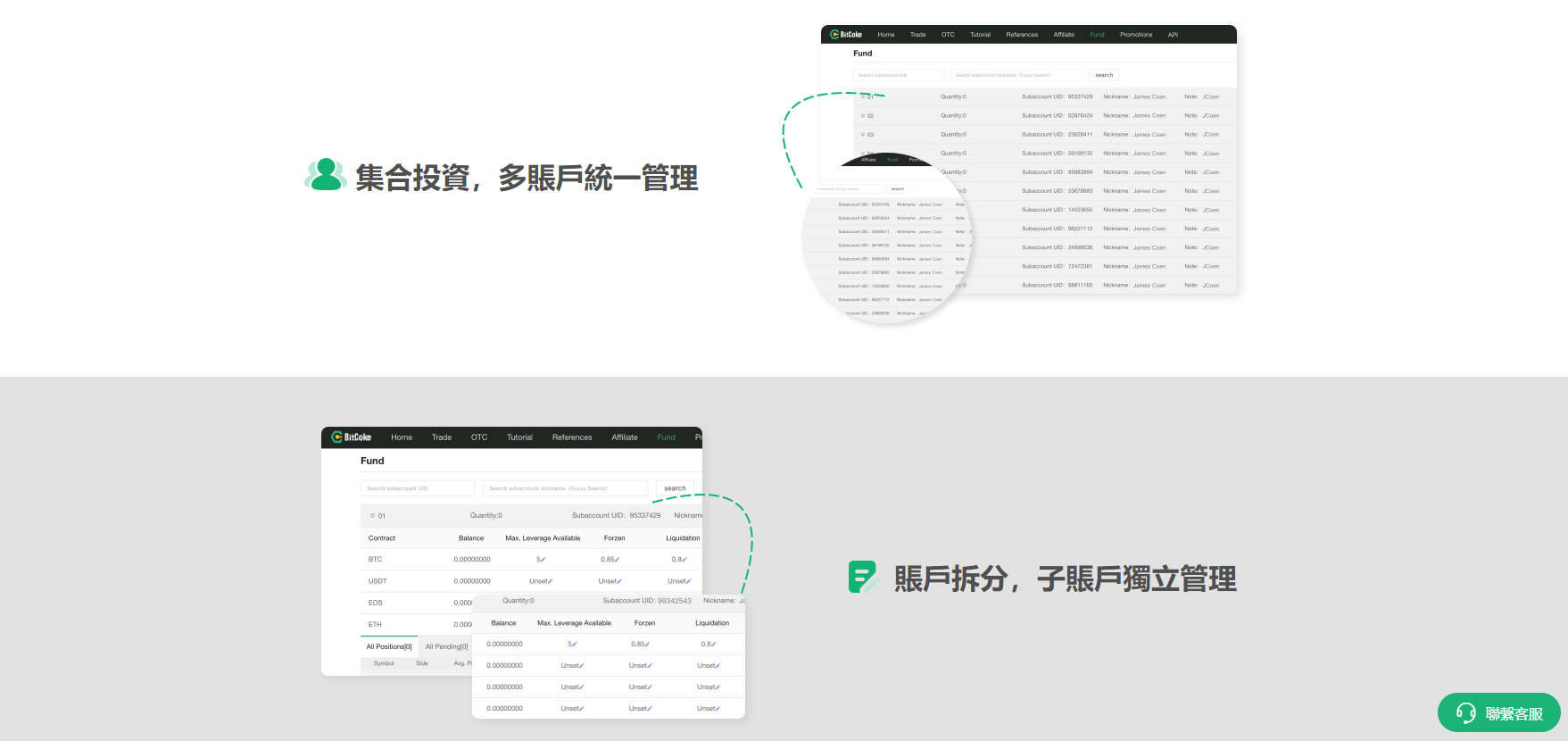 可以創建子賬戶(平台的優勢) 可以創建子賬戶(平台的優勢)