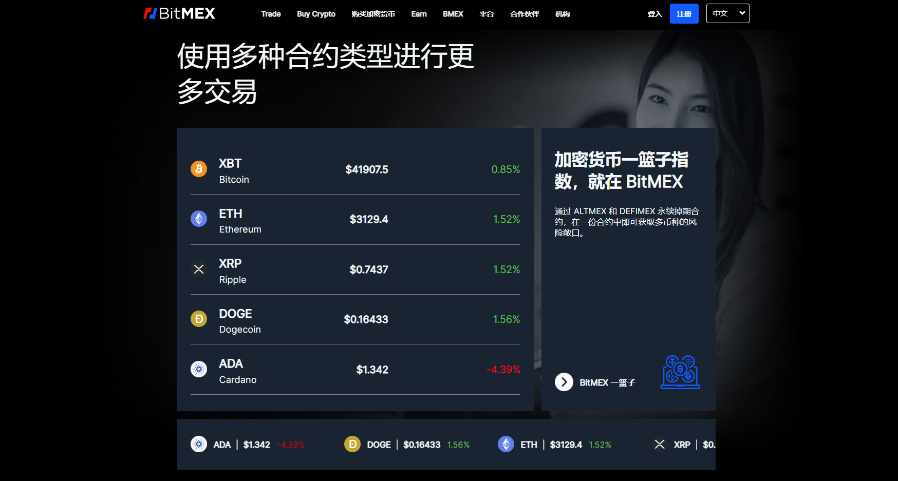 BitMEX 提供多種衍生品合約 BitMEX 提供多種衍生品合約