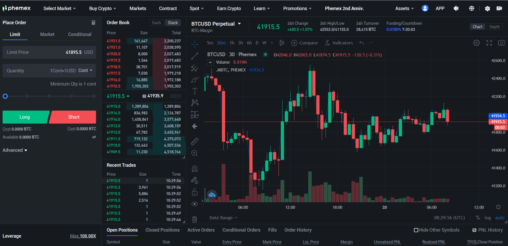 Phemex加密貨幣平台交易室 Phemex加密貨幣平台交易室